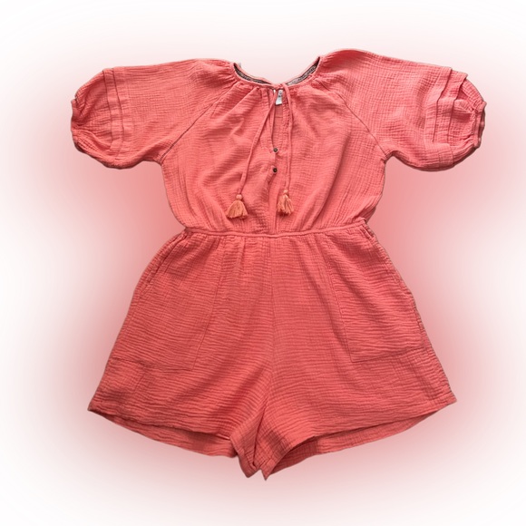 Knox Rose Womens Romper Large Keyhole Orange/Tie dye Size:XL - Picture 1 of 6